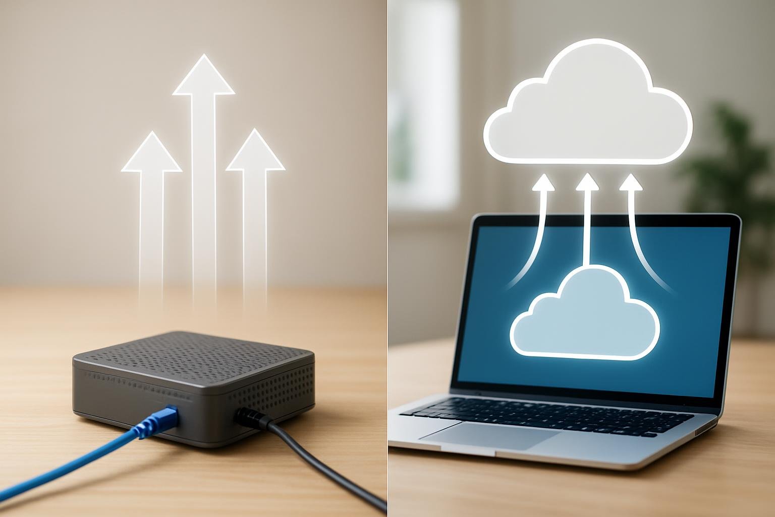 Side-by-side infographic comparing data flow in edge AI versus cloud AI